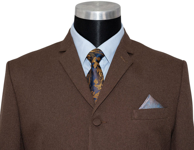 Jeff Beck Flannel Wool Dark Brown Mod Suit