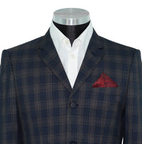 Roger Daltrey Cashmere Wool Navy Grey Check Mod Blazer