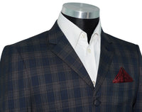 Roger Daltrey Cashmere Wool Navy Grey Check Mod Blazer