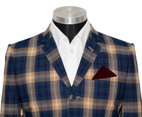 Vintage Brown & Navy Check Mod Blazer