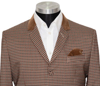 Brian Jones Brown Gingham Check Mod Blazer