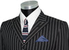 Weller White Stripe in Black Peak Lapel 4 Button Mod Suit