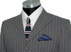 Weller White-Grey Stripe in Grey Peak Lapel 4 Button Mod Suit