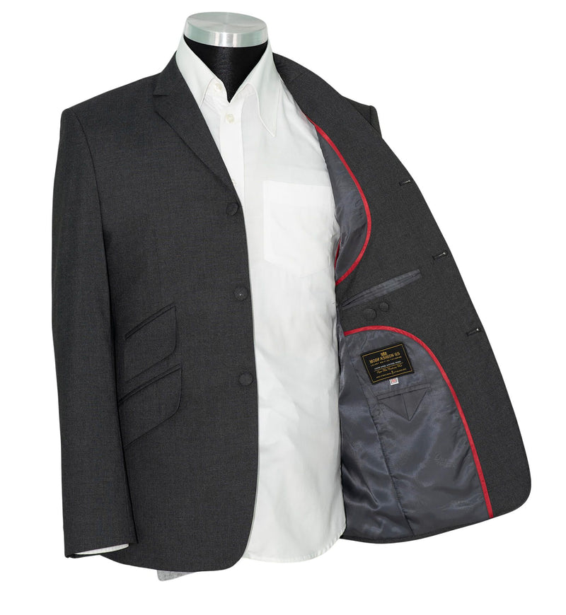 Tony Hick 3 Button Tailored Charcoal Mod Blazer