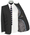 Weller White Stripe in Black Peak Lapel 4 Button Mod Suit