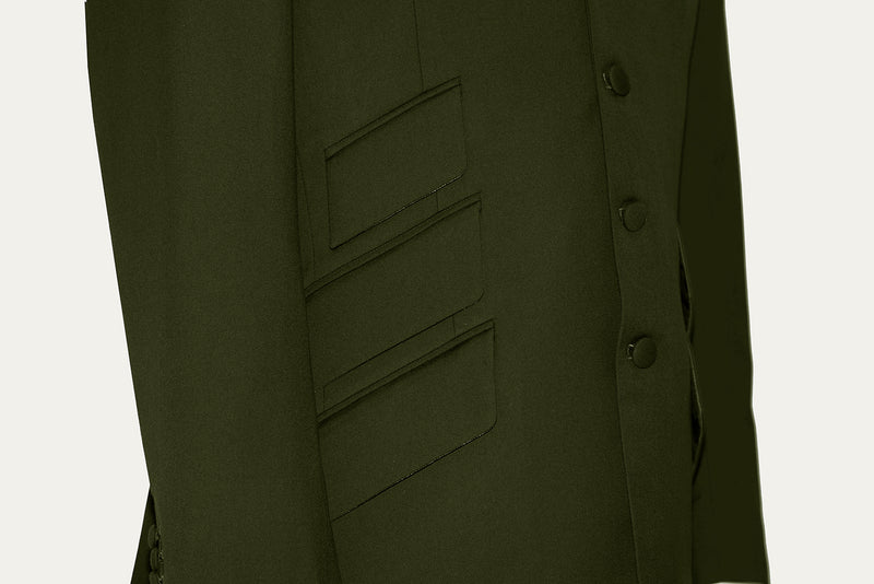 Paul Weller Peak Lapel 4 Button Olive Mod Suit