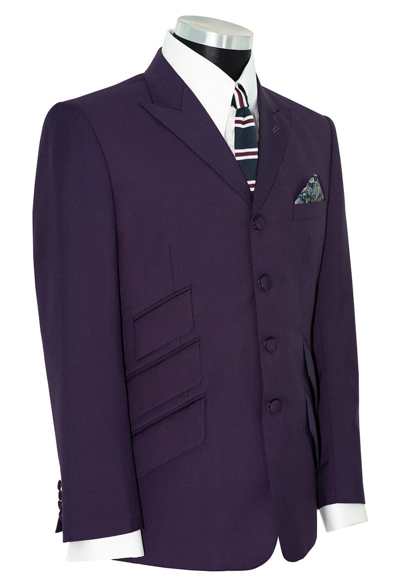 Paul Weller Peak Lapel 4 Button Purple Mod Suit