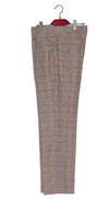 Prince of Wales Check Linen Light Brown Mod Trouser