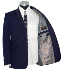 Tailored Fit Navy Blue Shawl Lapel 4 Button Tuxedo