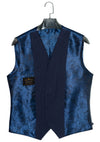 Navy Herringbone Notch Lapel Waistcoat