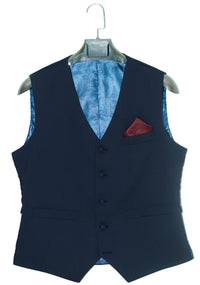 Classic Navy Blue V Cut Waistcoat