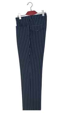 Pinstriped Navy Blue Mod Trouser