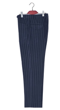 White Striped in Navy-Blue Mod Trouser