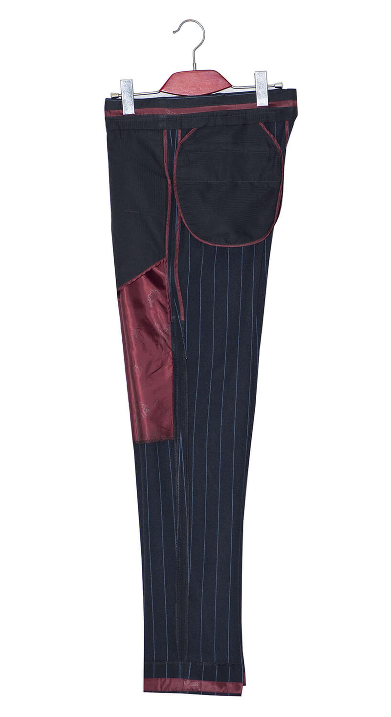 Richard Harris Slim Fit Navy-Blue Pinstriped Mod Trouser