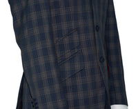 Roger Daltrey Cashmere Wool Navy Grey Check Mod Blazer