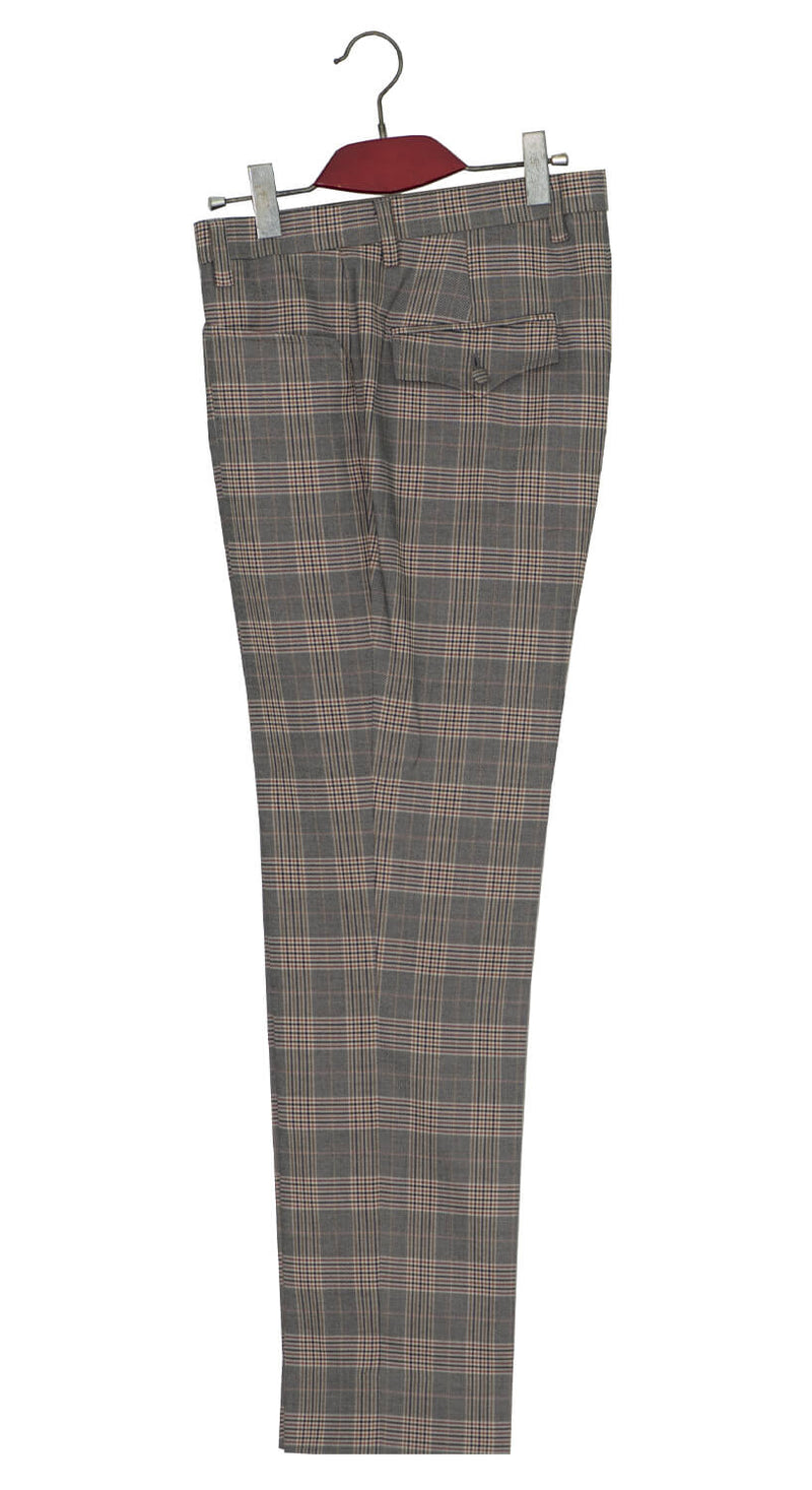 George Harrison Pow Check Brown Mod Trouser