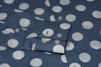 Silver Blue Polka Dot Men's Mod Shirt