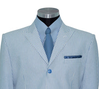 Gordon Waller Peak Lapel Sky Stripe Summer Suit