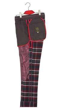 Weller Red and Navy Tartan Check 4 Button Mod Suit