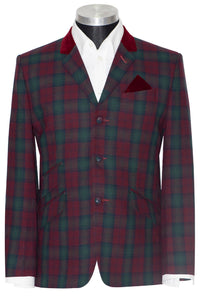 Lindsy Tartan Wool Men's Jacket Mod Blazer