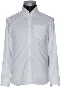 Oxford Cotton White Button Down High Collar Mod Shirt