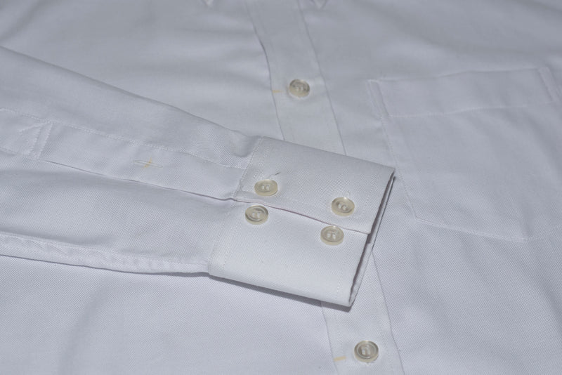 Oxford Cotton White Button Down High Collar Mod Shirt