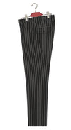 SALE Weller White Stripe in Black Peak Lapel 4 Button Mod Suit (40 Regular, Trouser 34, I.L.30)