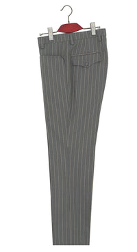 Weller White-Grey Stripe in Grey Peak Lapel 4 Button Mod Suit